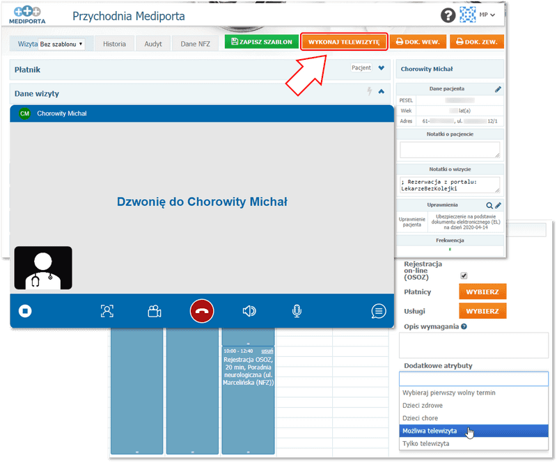 Telewizyta w systemie Mediporta