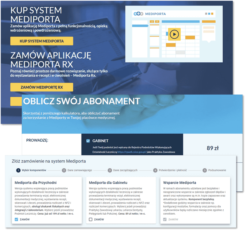 Cennik oraz kreator zamawiania systemu Mediporta