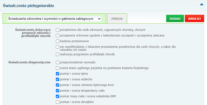 Formularz wykorzystujący pola wyboru - w trakcie edycji