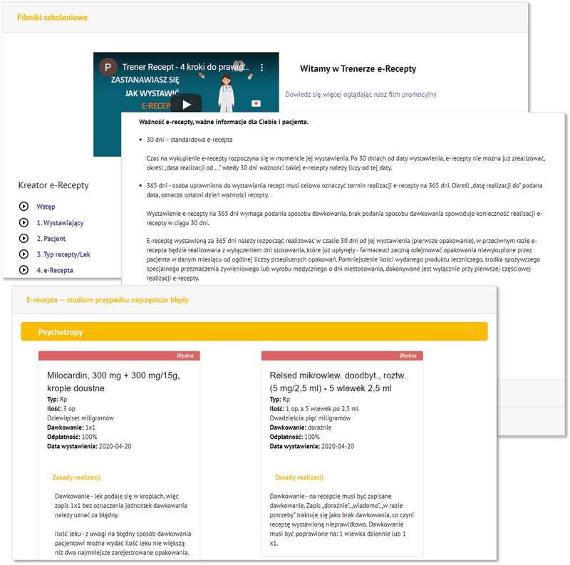 Filmiki szkoleniowe oraz wskazówki i podpowiedzi dotyczące wystawiania e-Recept