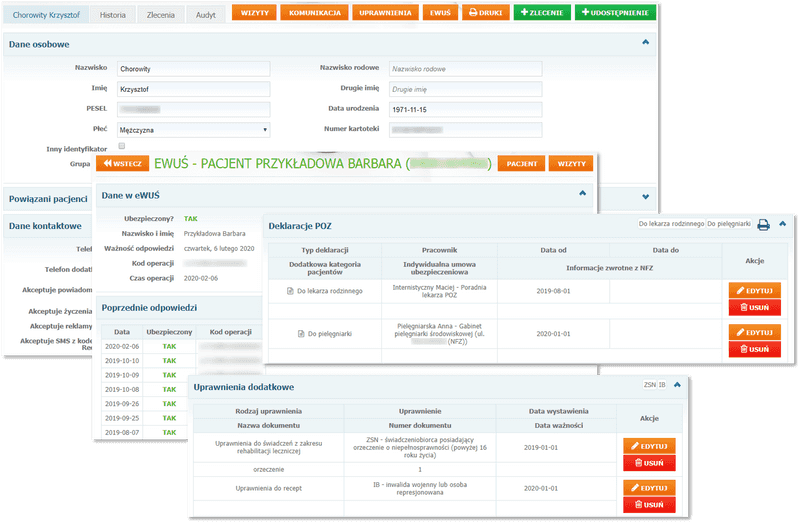 Podstawowe funkcje elektronicznej kartoteki pacjenta